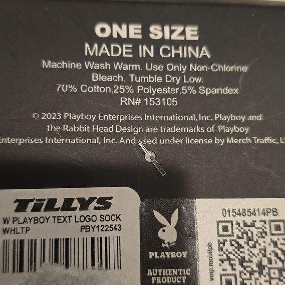 Playboy Bunny Logo Unisex Crew Sock - Picture 5 of 5